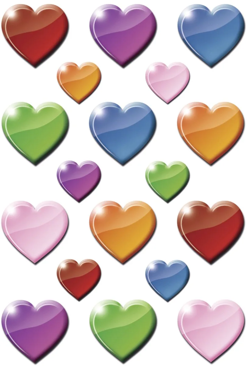 DECOR stickers hearts&letters silver embossed 2 sheets etiket de Herma en Blanc – photo produit