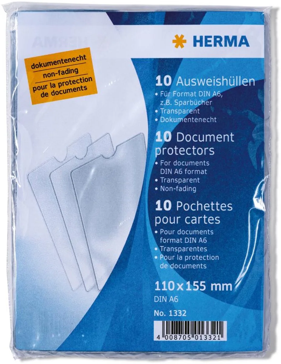 Documenthoes A5 PP 155x220mm 10 stuks van Herma in Transparant – productfoto