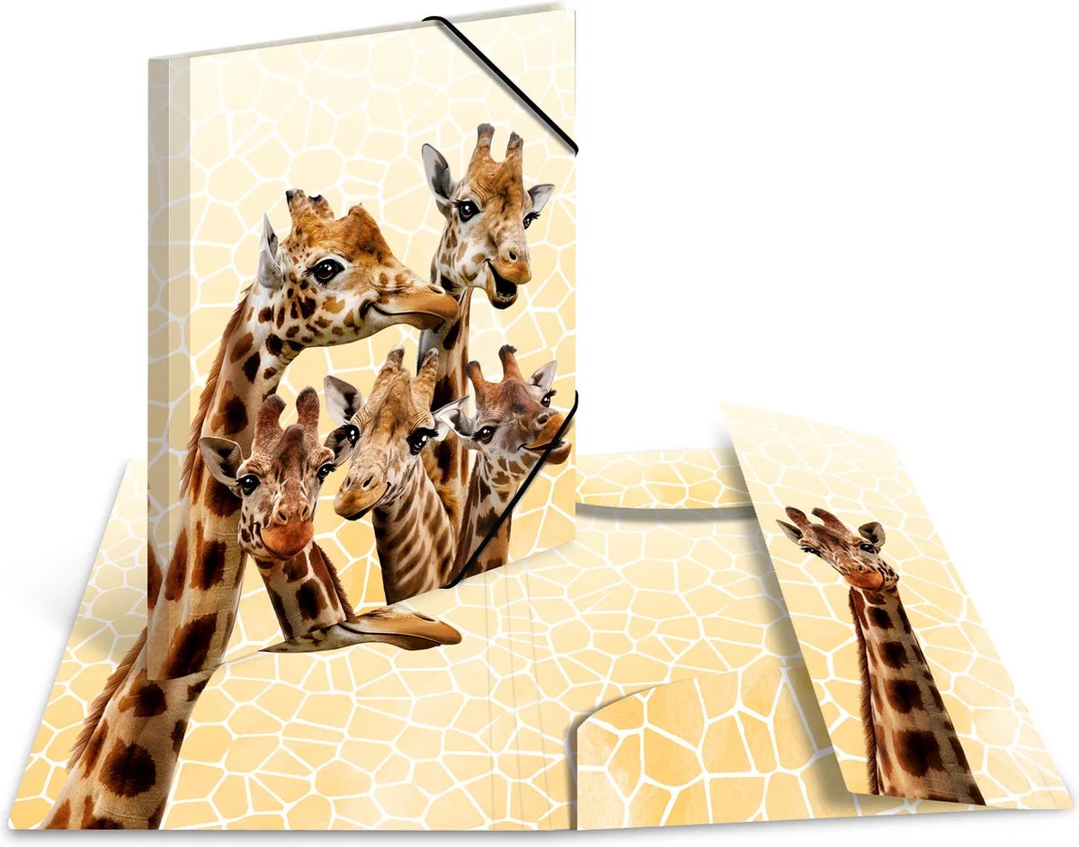 Elastomappen A3 PP Giraffenvriendjes van Herma in Meerkleurig – productfoto
