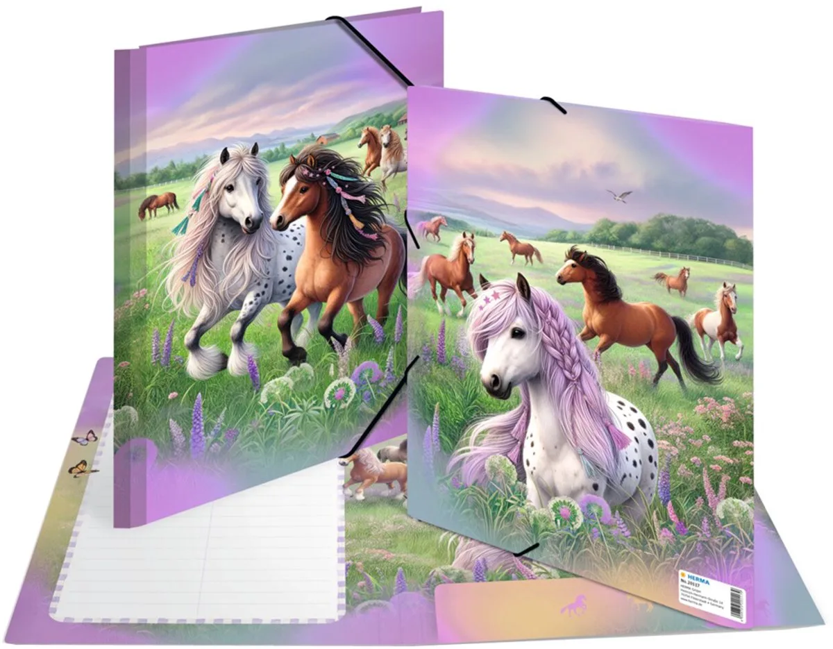 Elastomappen A4 Carton Horse World de Herma en Multicolore – photo produit