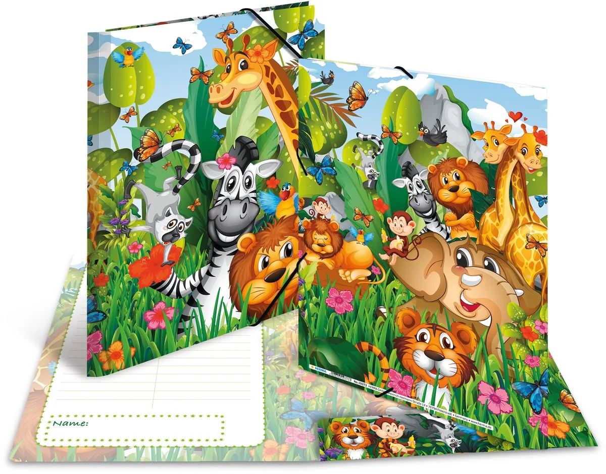 Elastomappen A4 Karton Jungle van Herma in Meerkleurig – productfoto