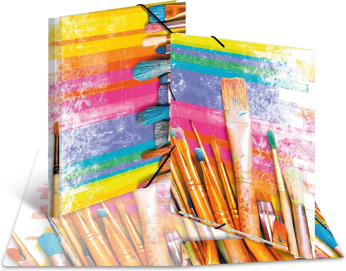 Elastomappen A4 karton penselen de Herma en Multicolore – photo produit