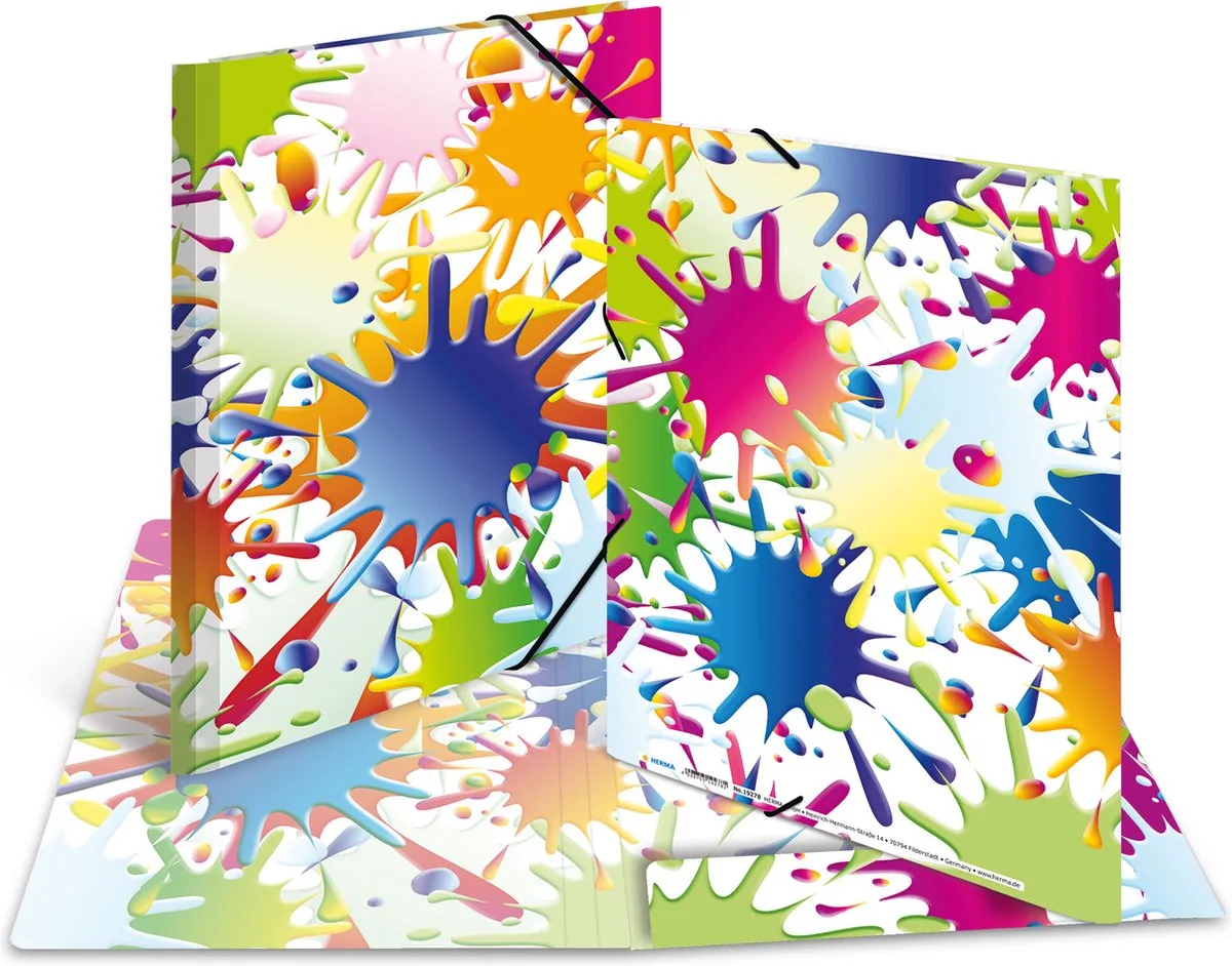 Elastomappen A4 karton verfspetters de Herma en Multicolore – photo produit