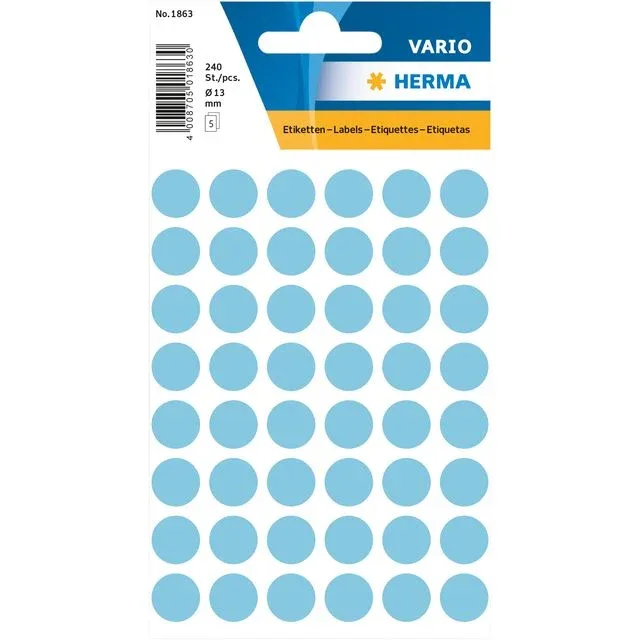 Etiket herma 1863 rond 12mm blauw 240st | 10 stuks by Herma – product photo