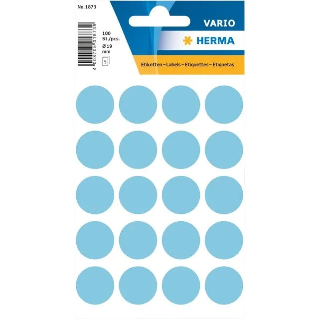 Etiket herma 1873 rond 19mm blauw 100st | 10 stuks van Herma – productfoto