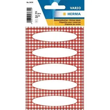 Etiket herma 3639 keuken ruit rood | 10 stuks by Herma – product photo