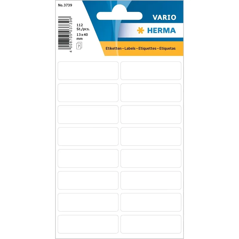 Etiket herma 3739 13x40mm wit 112st | 10 stuks de Herma – photo produit