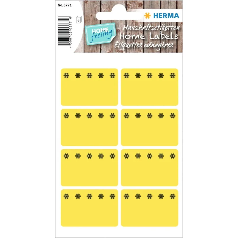 Etiket herma 3771 26x40mm diepvries geel 48st | 10 stuks by Herma – product photo