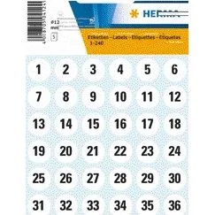 Etiket herma 4124 12mm getallen 1-240 240st | 10 stuks by Herma – product photo