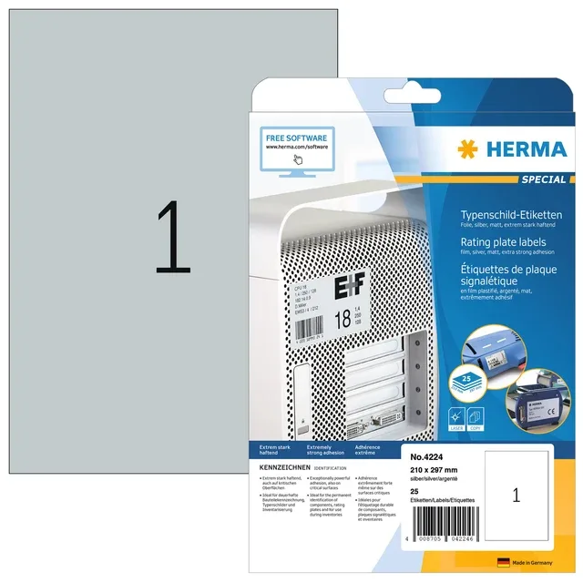 Etiket herma 4224 a4 210x297mm folie zi 25st | 32 stuks by Herma – product photo