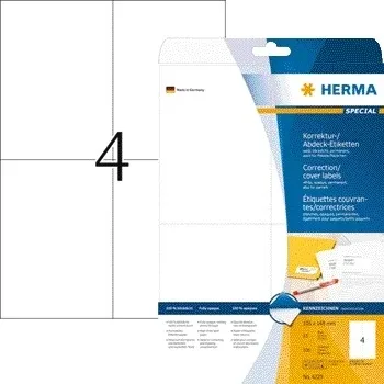 Etiket herma 4229 105x148mm a6 correctie wit 100st | 32 stuks by Herma – product photo