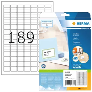 Etiket HERMA 4333 25.4x10mm A4 4725 stuks de Herma – photo produit 1 sur 2