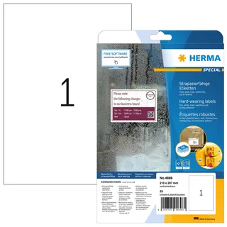 Etiket HERMA 4698 210x297mm weerbestendig wit 25 stuks fra Herma – produktbillede 1 af 2