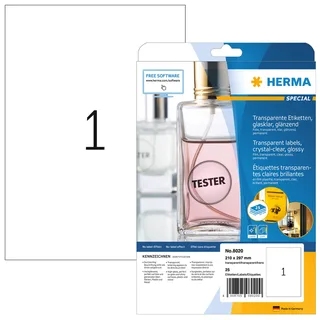 Etiket HERMA 8020 210x297mm transparant 25 stuks von Herma – Produktfoto 1 von 2