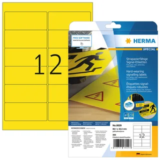 Etiket HERMA 8029 99.1x42.3mm weerbestendig geel 300 stuks by Herma – product photo 1 of 2