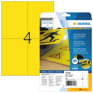 Etiket HERMA 8032 105x148mm weerbestendig geel 100 stuks de Herma – photo produit 1 sur 2