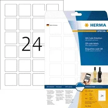 Etiket herma 9642 40x40mm qr-code wit 600st | 32 stuks van Herma – productfoto