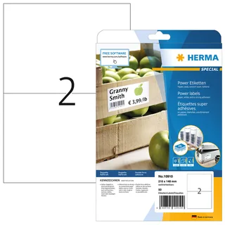 Etiket HERMA Power 10910 210x148mm wit 50 stuks de Herma – photo produit 1 sur 2