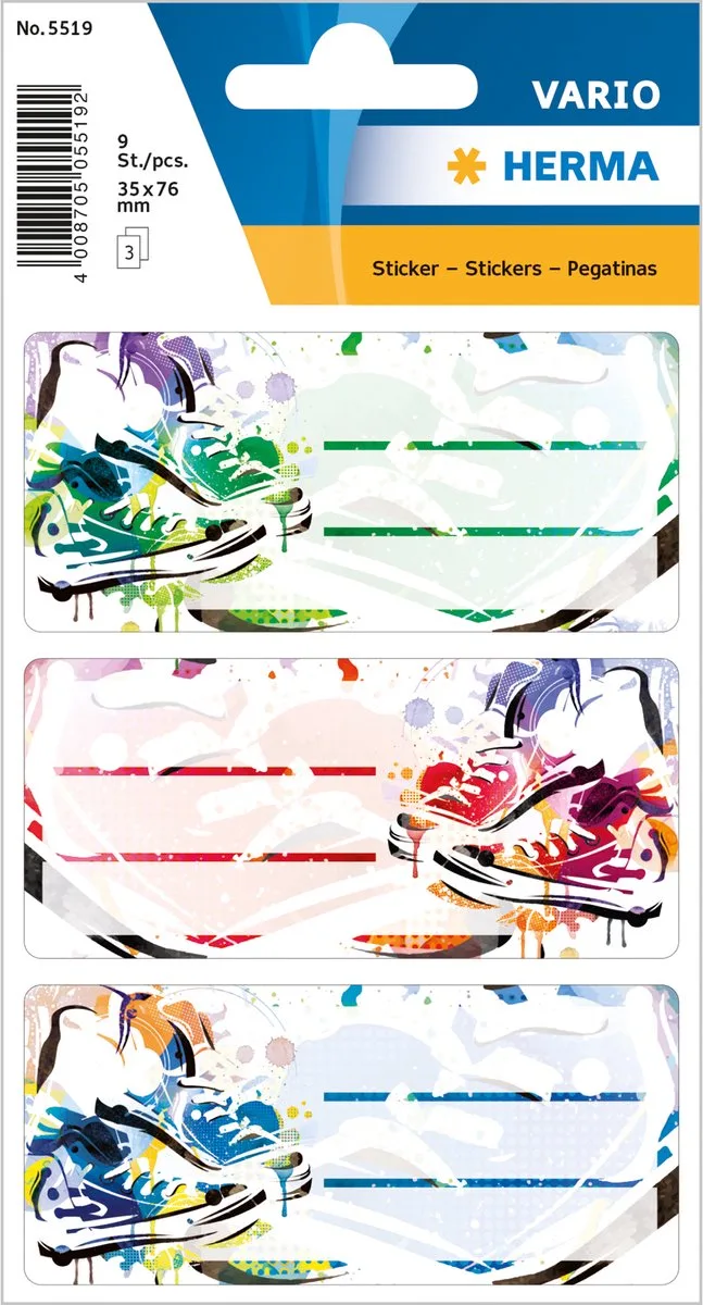Etiketten boek 'Chucks', 76 x 35 mm de Herma en Multicolore – photo produit