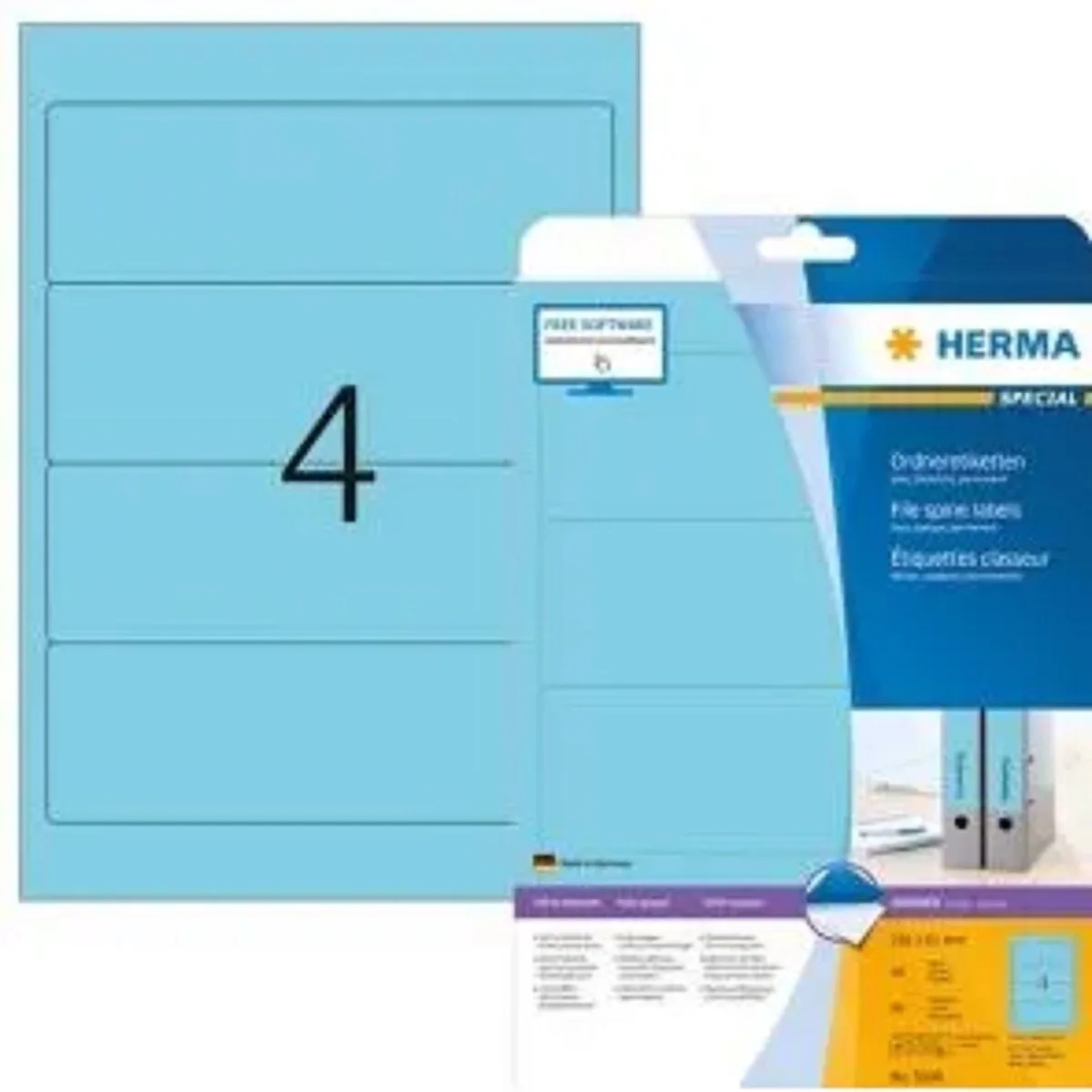 File labels blue 192x59 SuperPrint 100 pcs. de Herma en Bleu – photo produit