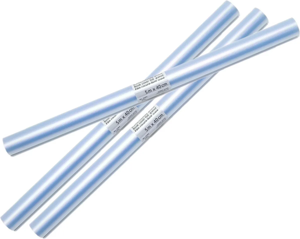 Kaftfolie boeken - 3x rollen - niet zelfklevend - voor schoolboeken - 5 meter x 40 cm - kaftpapier van Herma in Transparant – productfoto