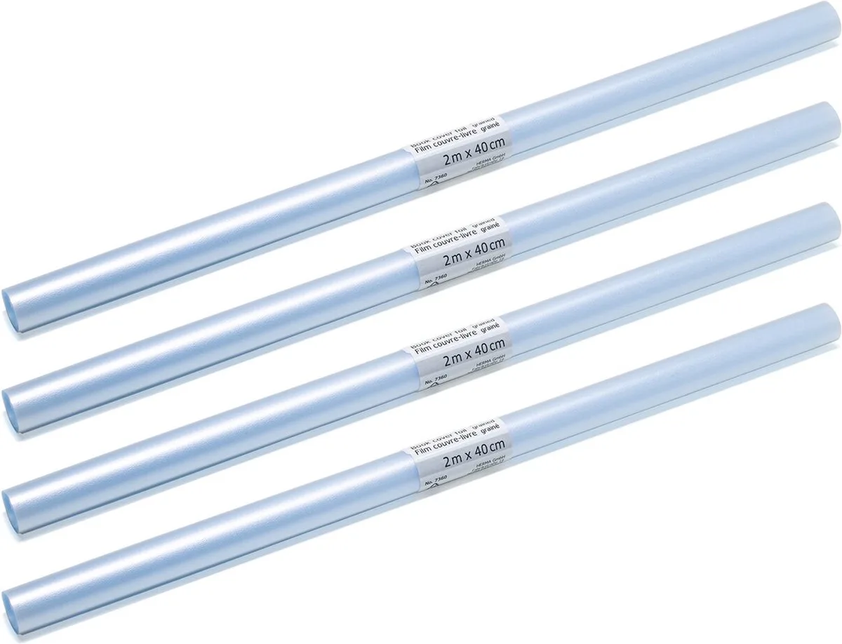 Kaftfolie voor schoolboeken - 4x stuks - rol van 2 meter de Herma en Transparent – photo produit