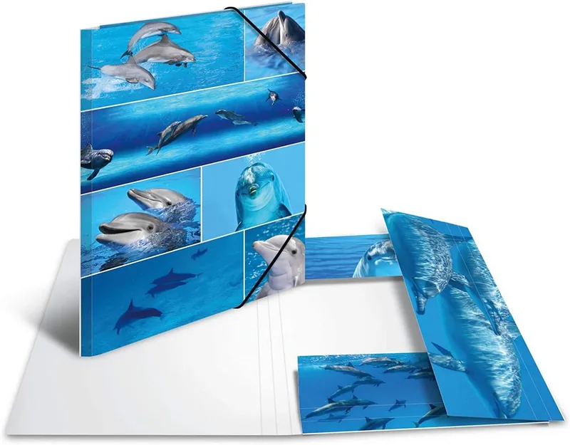 Organisationsmappe HERMA Eckspannermappe "Delfine", aus Karton, DIN A3 van Herma – productfoto