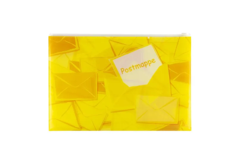 Organisationsmappe HERMA Postmappe mit Zipper, DIN A4, aus PP, gelb van Herma – productfoto