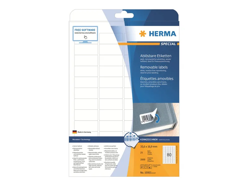 Preisetik. A4 weiß 35,6x16,9 mm ablösb Papier 2000 St. by Herma – product photo
