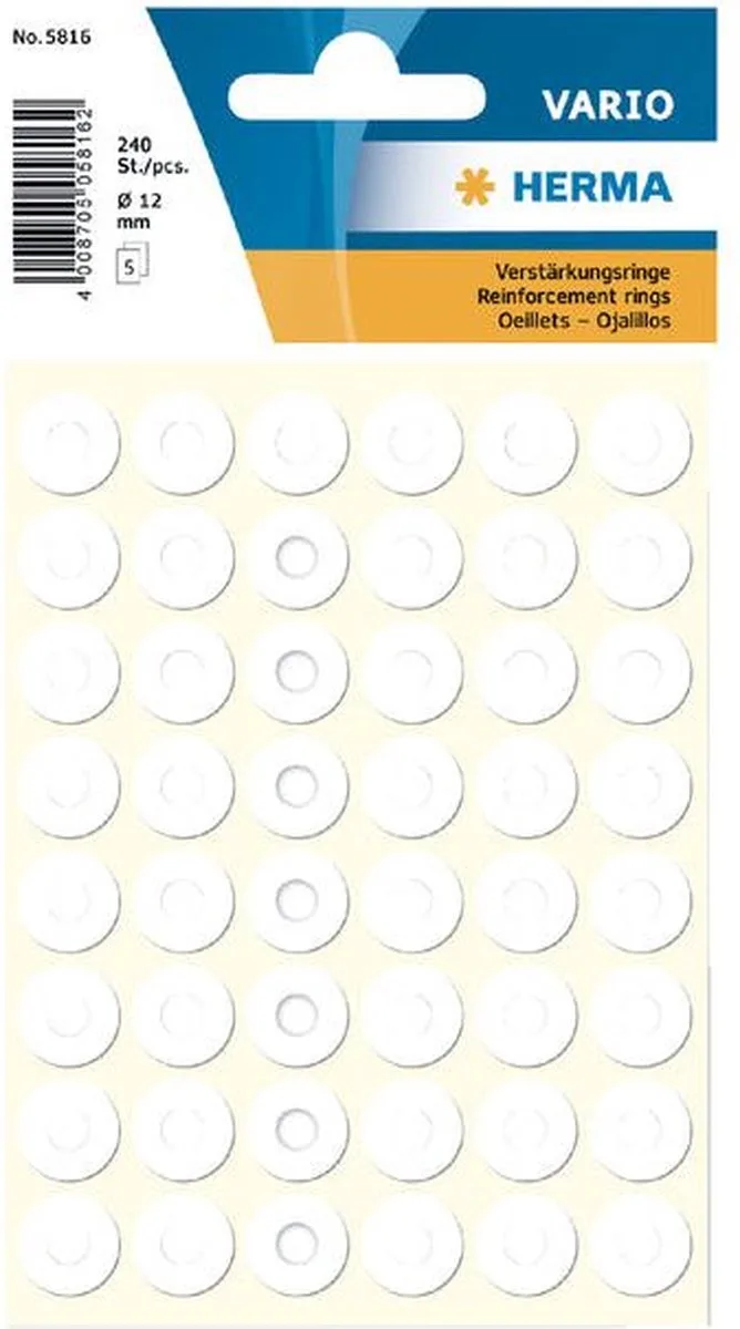 Versterkingsringen HERMA 5816 12mm 240 stuks van Herma in Wit – productfoto