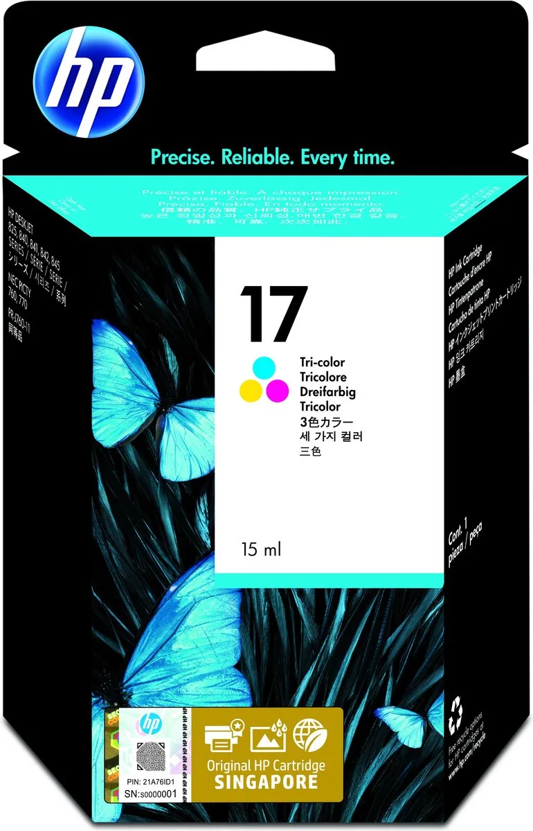 17 Inktcartridge - Magenta / Geel de HP en Cyaan – photo produit