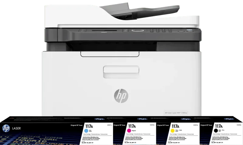 Color Laser MFP 179fnw + 1 extra set toners by HP – product photo