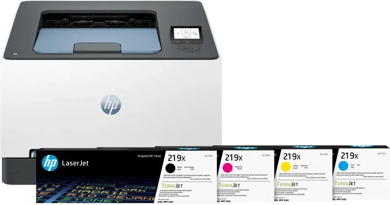 Color LaserJet 3202dw + 1 set extra XL toners van HP – productfoto