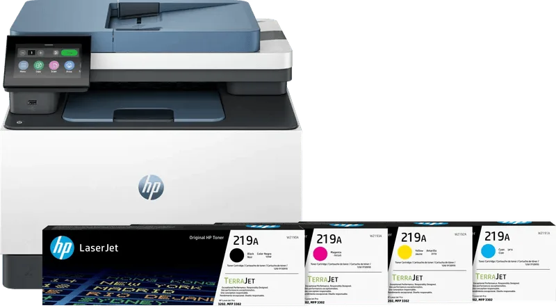 Color LaserJet 3302sdw + 1 set extra toners by HP – product photo