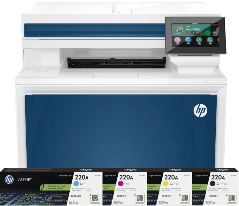 Color LaserJet Pro MFP 4302fdw + 1 extra set toners de HP – photo produit