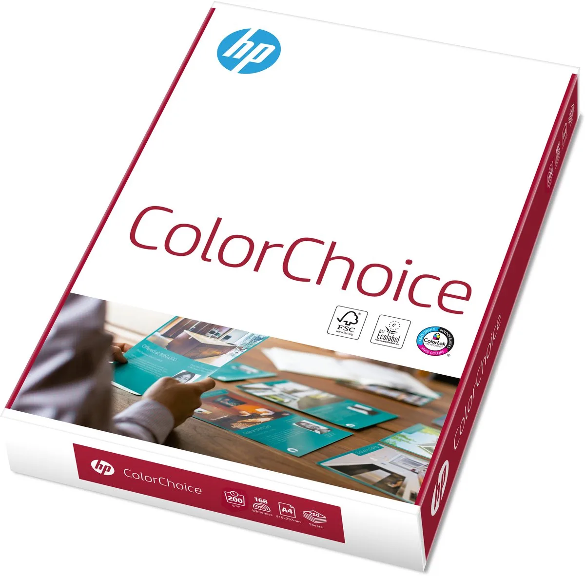 ColorChoice Papier, A4, 200 g/m², (doos 4 x 250 vel) van HP in Wit – productfoto