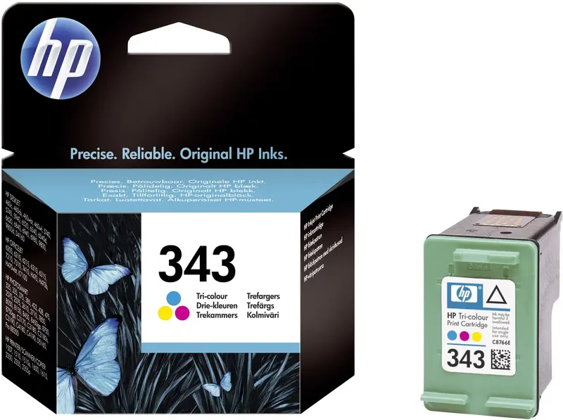 Druckerpatrone 343 Original Cyan, Magenta, Gelb C8766EE Tinte de HP – photo produit