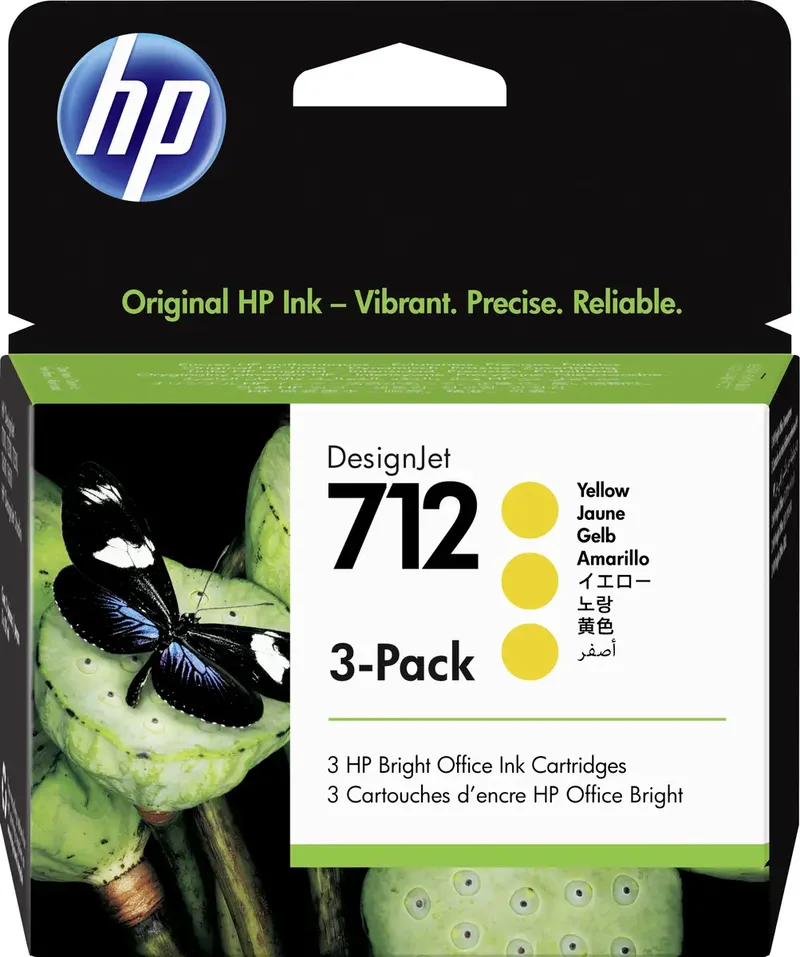 Druckerpatrone 712 Original 3er-Pack Gelb 3ED79A by HP – product photo