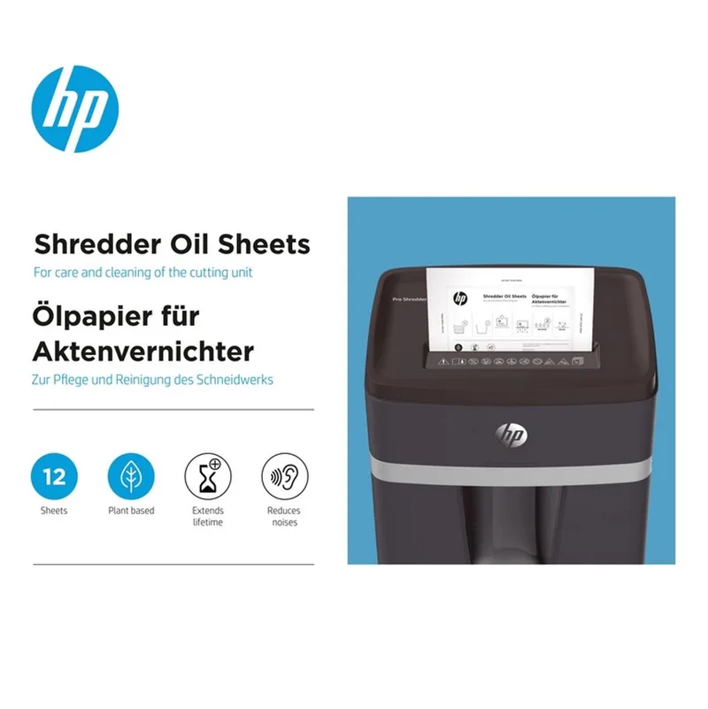 geolied papier - DIN A5 formaat - 12 Vellen - Plantaardig smeermiddel voor papierversnipperaar by HP in White – product photo