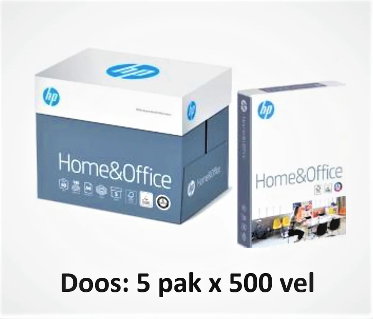 Home & Office Papier - A4 - 80 gr - 5x500 vel (doos) van HP in Wit – productfoto