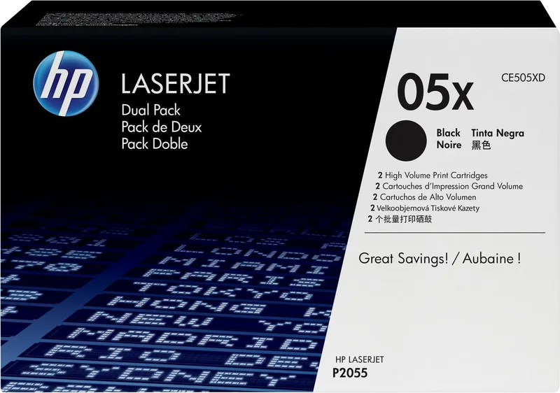 HP 05x duopack toner CE505XD by HP in Black – product photo