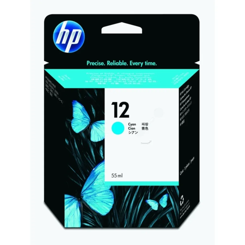 HP 12 Blækpatron cyan, 55 ml van HP – productfoto