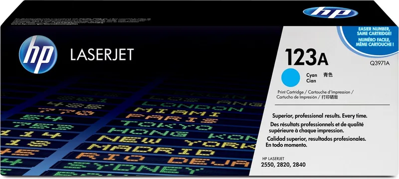 HP 123A - Tonercartridge by HP in Cyaan – product photo