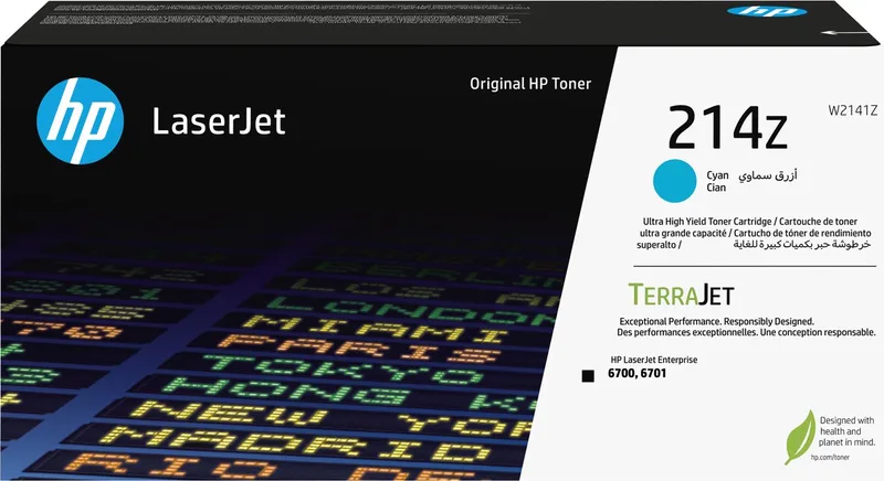HP 214Z Ultra High Yield Cyan Original LaserJet Toner Cartridge tonercartridge 1 stuk(s) Origineel von HP in Cyaan – Produktfoto