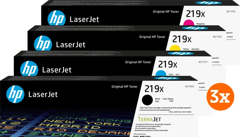 HP 219 LaserJet Toner Combo Pack (3 stuks) van HP – productfoto