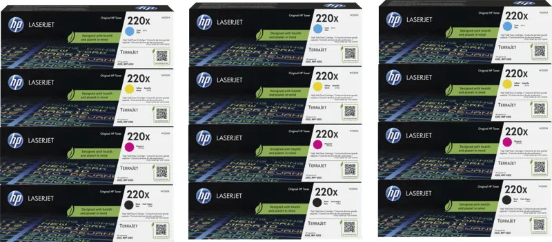 HP 220X LaserJet Toner Combo Pack (3 stuks) van HP – productfoto