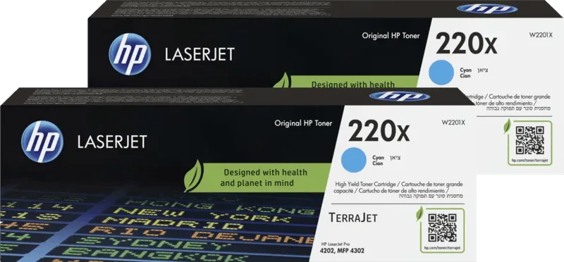 HP 220X LaserJet Toner Cyaan (2 stuks) från HP – produktbild