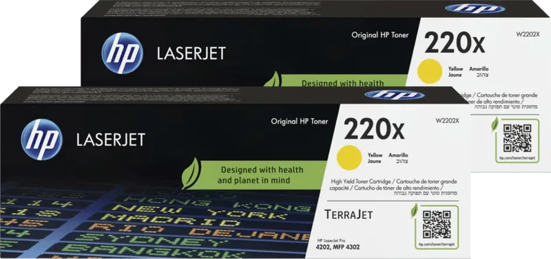 HP 220X LaserJet Toner Geel (2 stuks) van HP – productfoto