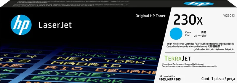 HP 230X Cyan Original LaserJet Toner Cartridge by HP in Cyaan – product photo