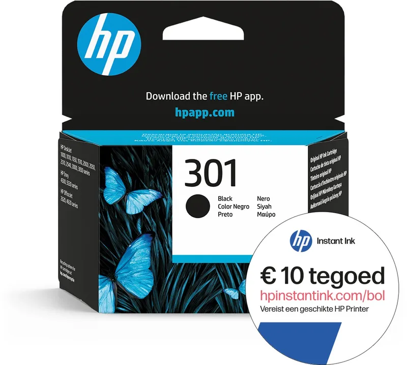 HP 301 - Inktcartridge - Origineel - Standaard capaciteit - Instant Ink tegoed de HP en Noir – photo produit